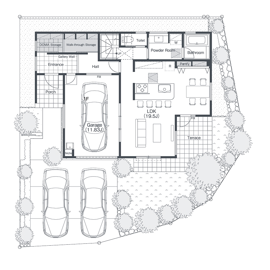 ガレージハウスの施工例