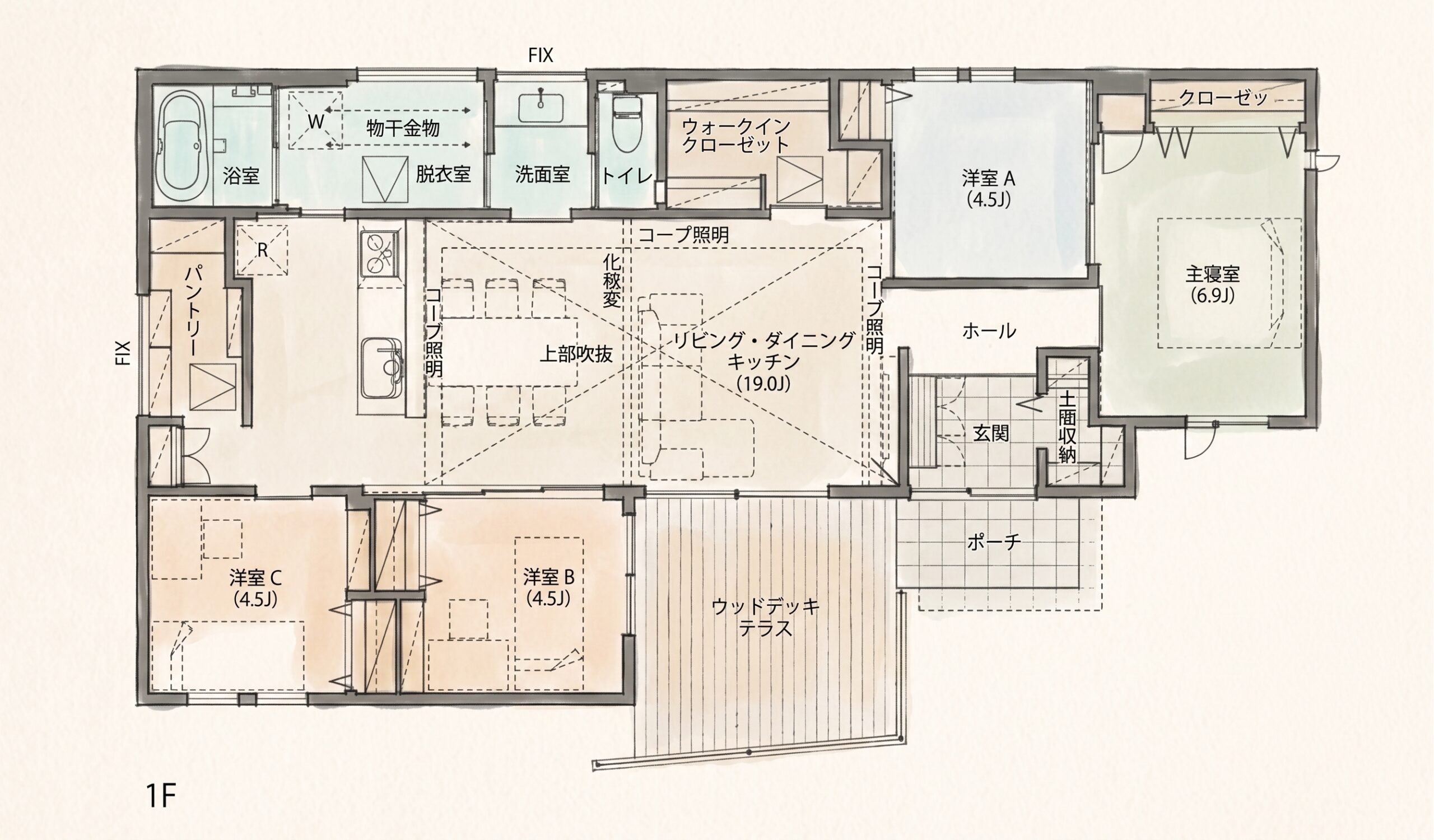 まつなぎの平屋 間取り図